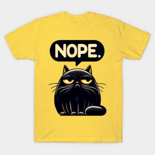 Black Cat Says Nope T-Shirt